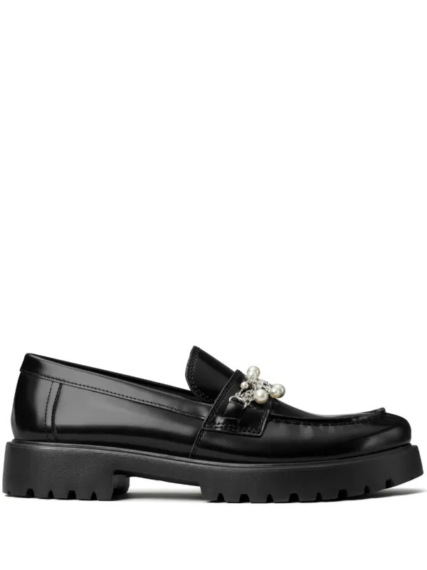 Tory Burch Embellished Lug Loafers  | Black | FARFETCH | Farfetch Global