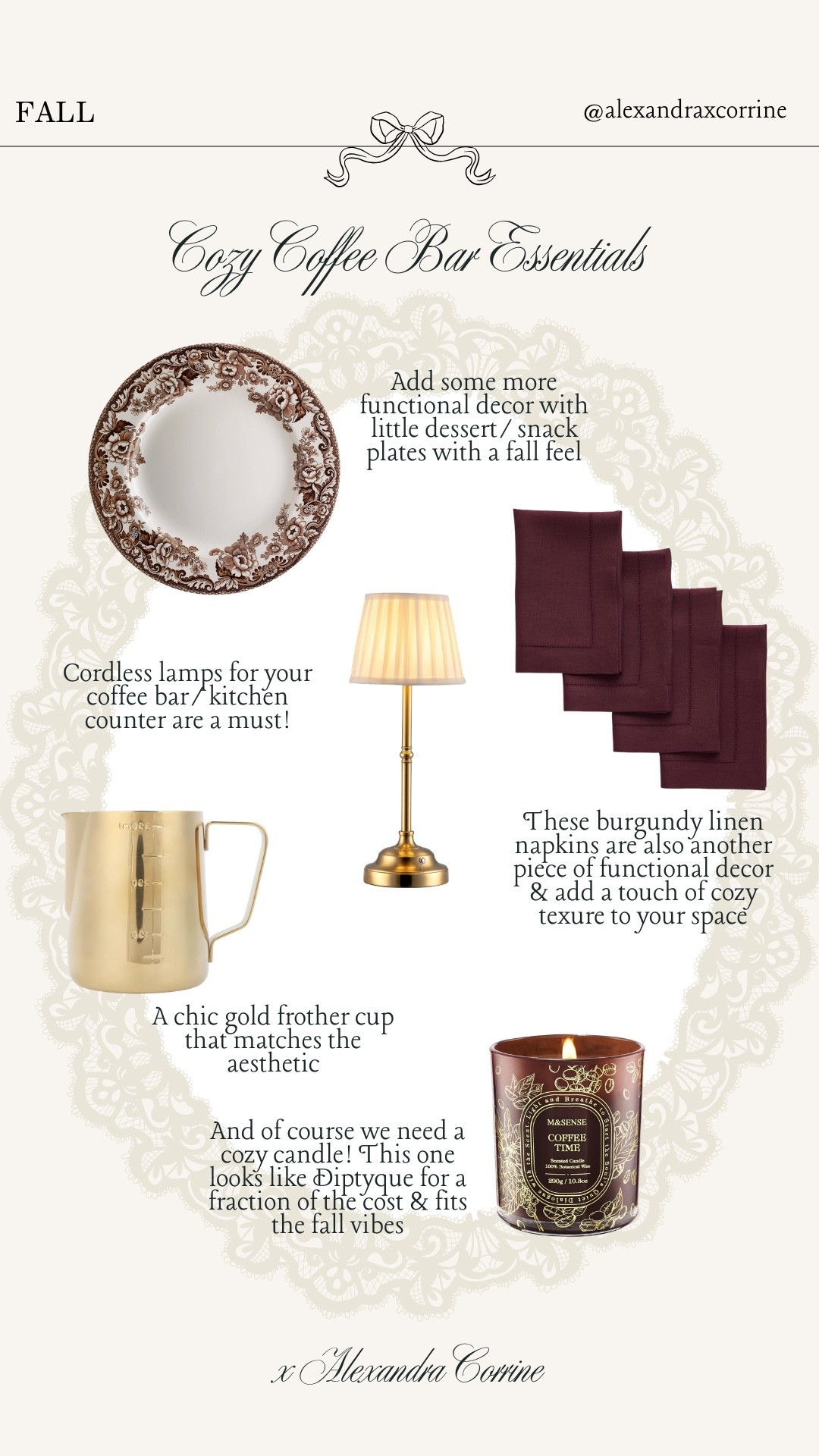 Cozy fall coffee bar essentials ☕️🤎🍂

Coffee bar, at home coffee bar, kitchen essentials, nespresso, coffee bar essentials, fall home decor, kitchen decor, cozy fall aesthetic, Ralph Lauren fall, autumn

#LTKSeasonal #LTKHome