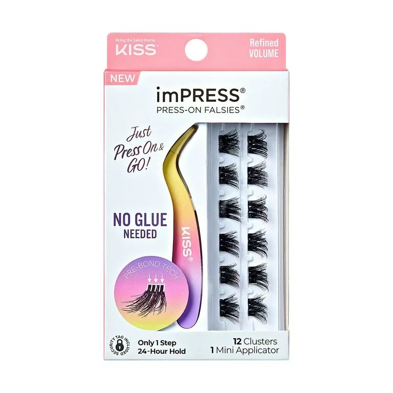 imPRESS Press-On Falsies Eyelash Clusters Minipack, Voluminous, Refined, 12 Ct.+Applicator | Walmart (US)