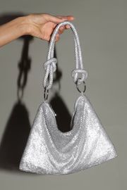 Ripley Embellished Shoulder Bag - Silver | Petal & Pup (US)