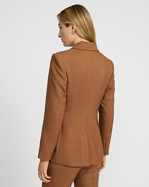 Flannel Double Breasted Long Slim Blazer | Express