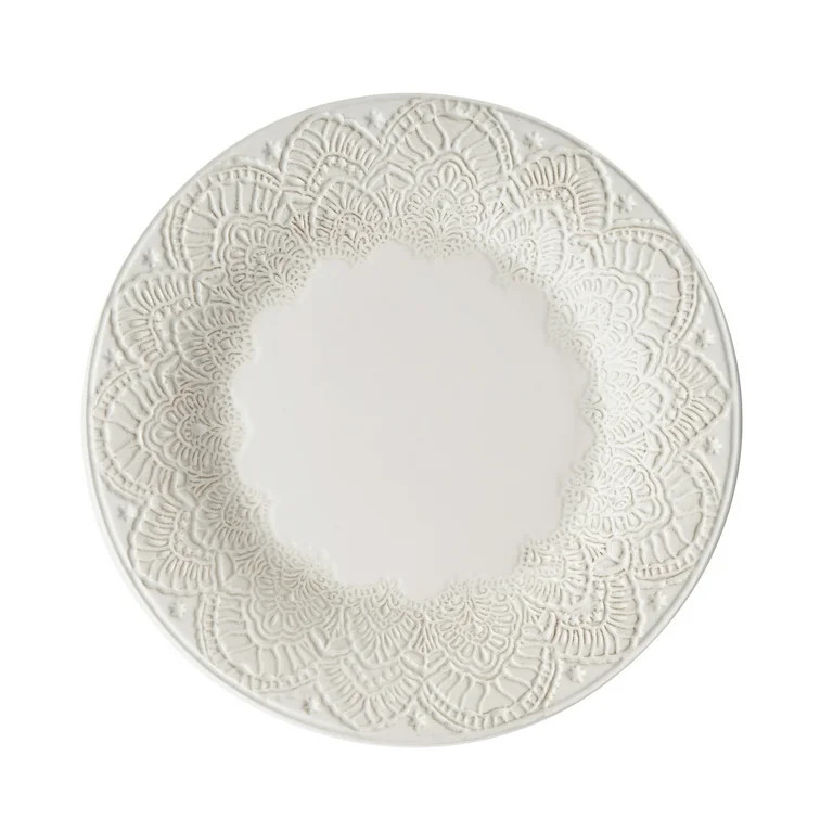 The Pioneer Woman Vintage Lace 12-Piece Ceramic Dinnerware Set, Linen | Walmart (US)