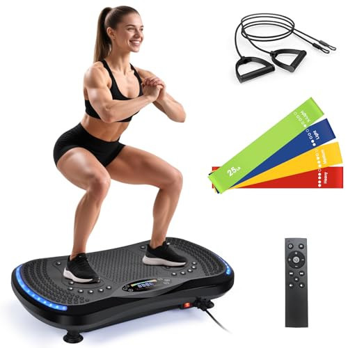 Vibration Plate Exercise Machine for Lymphatic Drainage, Vibration Machine for Full-Body Weight Loss Shaping, Vibrate Fitness Platform 400 Lbs & 200 Adjustable Speeds for Women Men Home (Black) | Amazon (US)