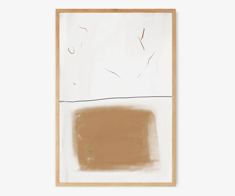 Neutral Abstract Art Print Shape Abstract Art Printable Art | Etsy | Etsy (US)