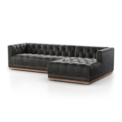 Leela 108.5" Wide Genuine Leather Sofa & Chaise | Perigold