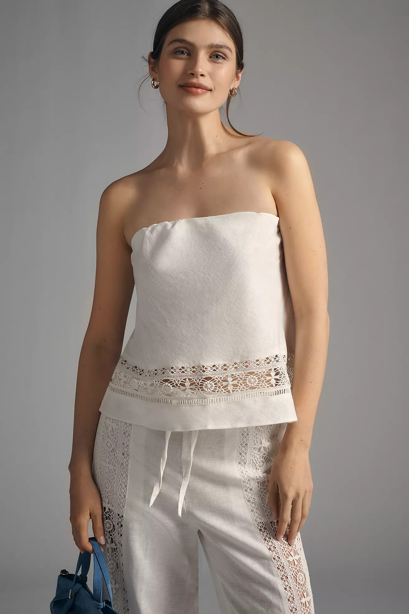 By Anthropologie Linen Blend Tube Top | Anthropologie (US)
