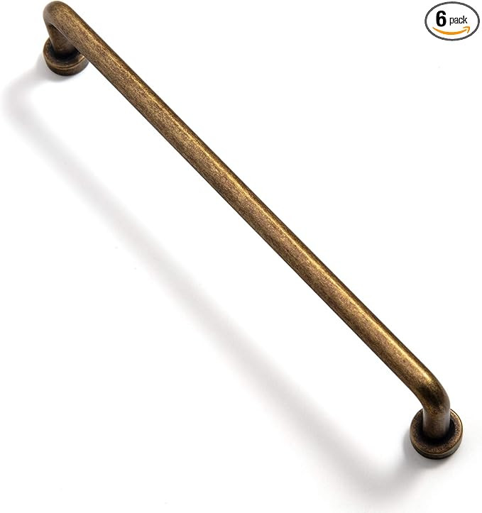Goo-Ki 6 Pack Vintage Cabinet Bar Pulls 6.3'' Hole Center Retro Brass Drawer Handles Closet Class... | Amazon (US)