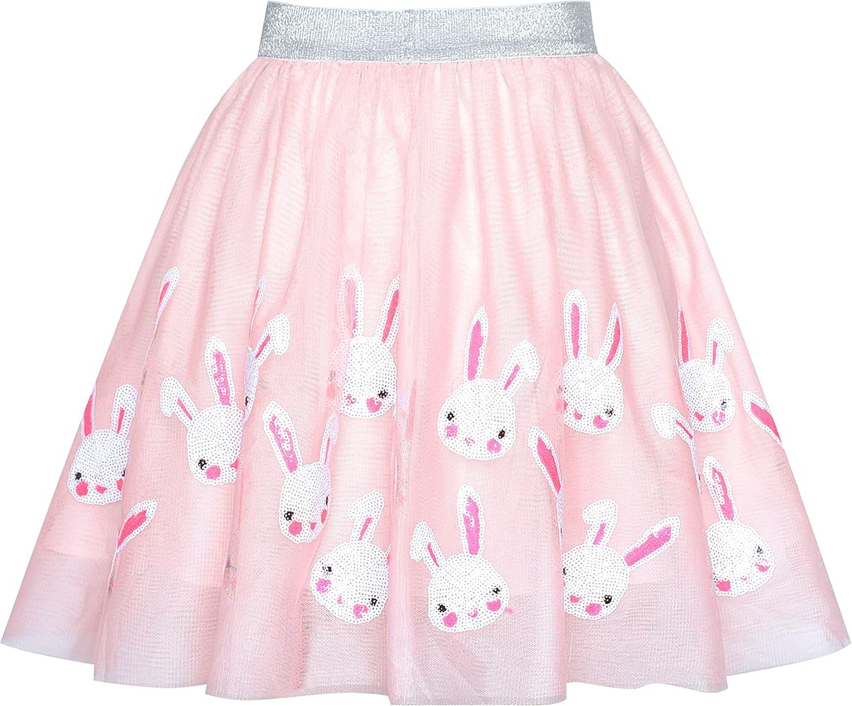 Sunny Fashion Girls Skirt Blue Heart Sequins Sparkling Tutu Dancing Size 2-12 | Amazon (US)