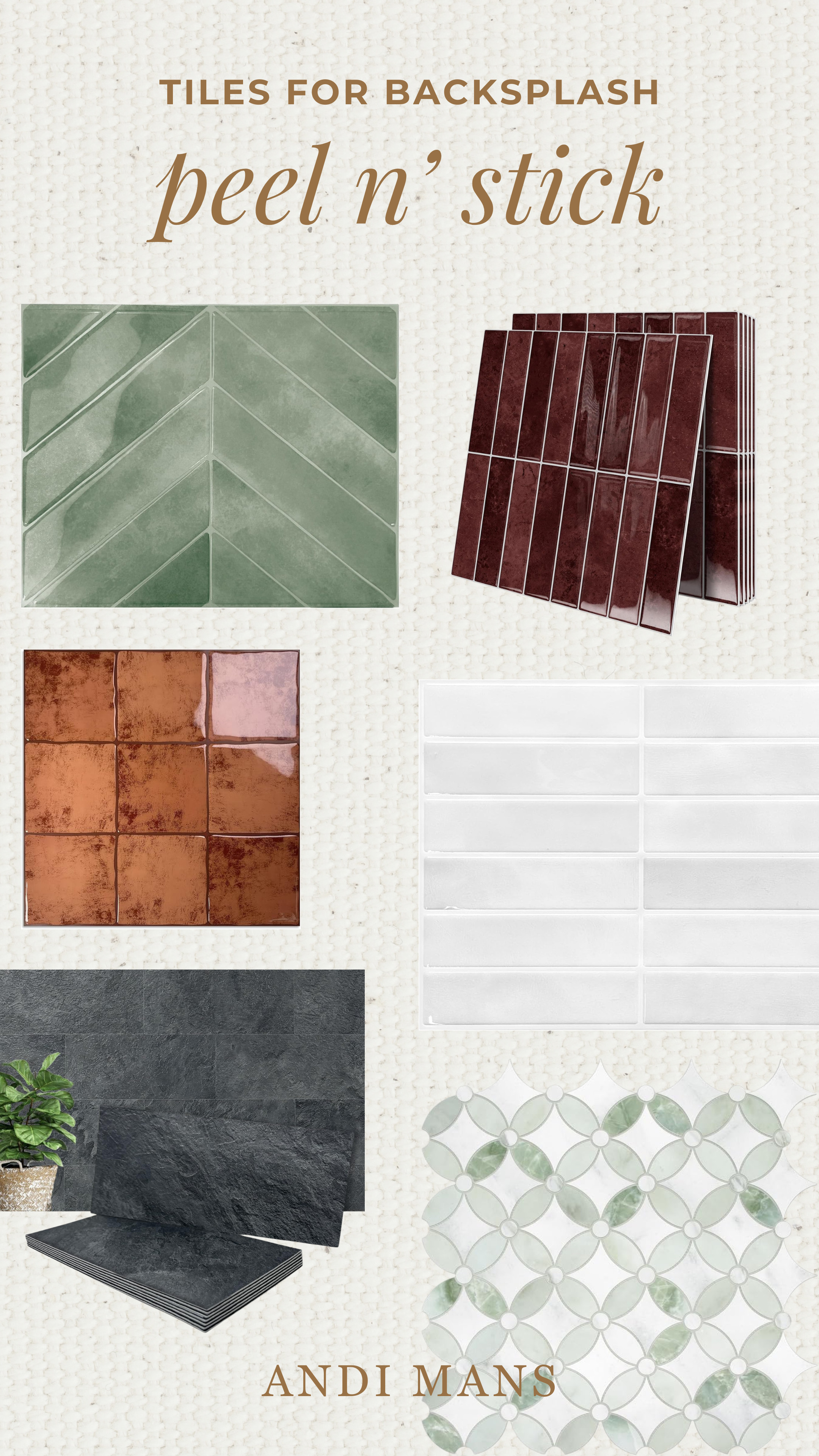 Peel & Stick tiles for your backsplash. You can use these in your bathroom makeover, kitchen or laundry room!  

 #LTKOver40 #LTKHome #LTKSaleAlert