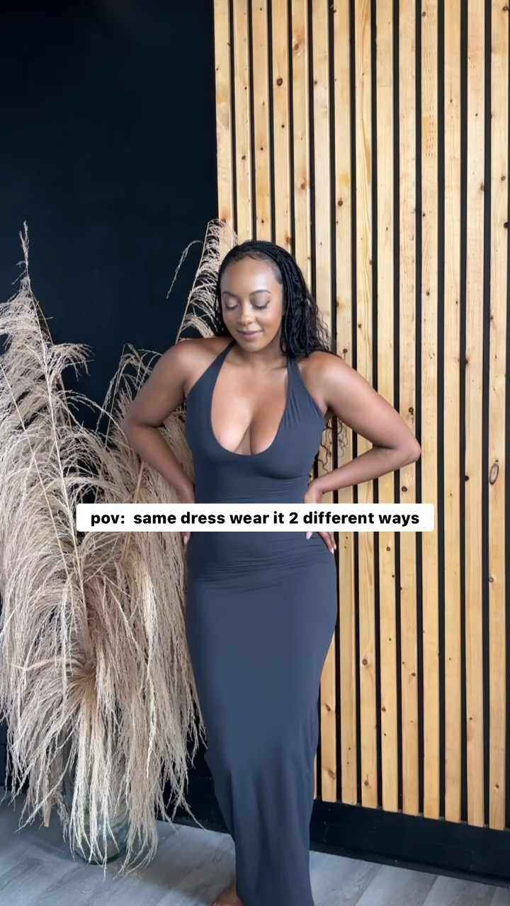 Stretchy material maxi length dress that can be styled 2 different ways. Perfect for a vacation outfit, resort wear, spring outfit, summer outfit, date night outfit.

Wearing a size SM (if you want a little bit more stretch size up to be slightly less fitted.)



#LTKfindsunder100 #LTKstyletip #LTKVideo