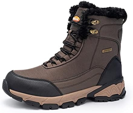 SHULOOK Men's Snow Boots Waterproof Warm Fur Lined Winter Hiking Boot Non-slip Outdoor Ankle High... | Amazon (US)