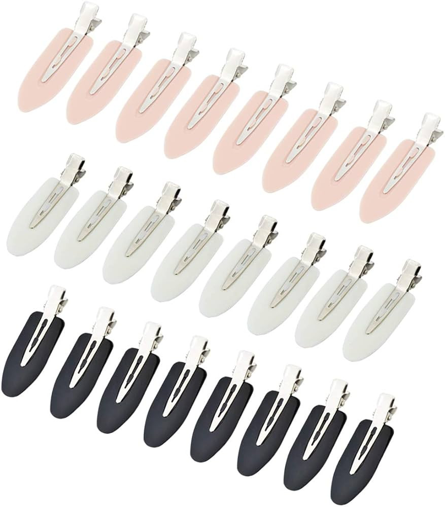 24 Pcs No Bend Hair Clips Pin Curl Creaseless Clips No Crease Hair Clip for Hairstyle Bangs Finge... | Amazon (US)
