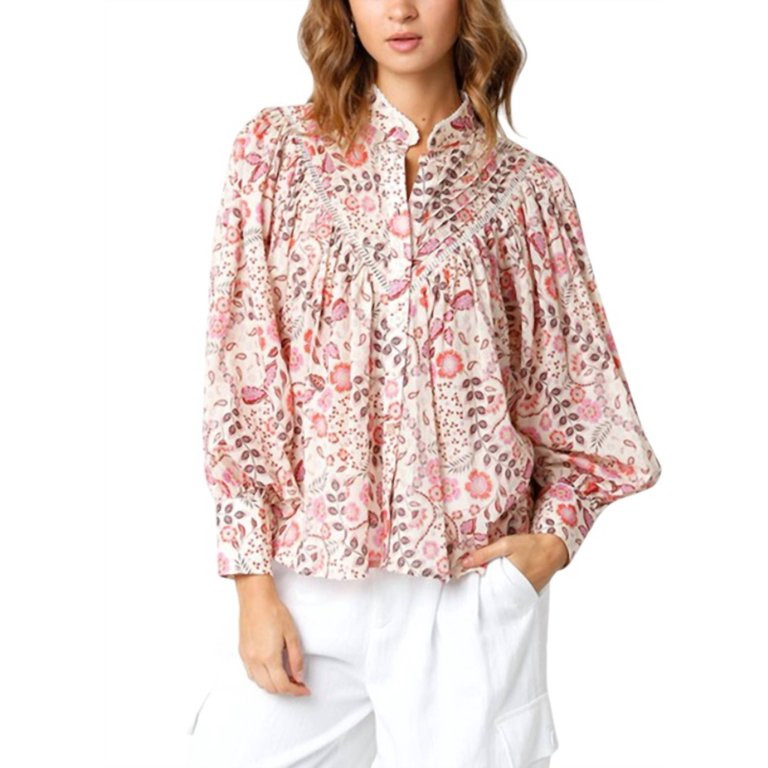 OLIVACEOUS Floral Pattern Long Sleeve Top - Walmart.com | Walmart (US)