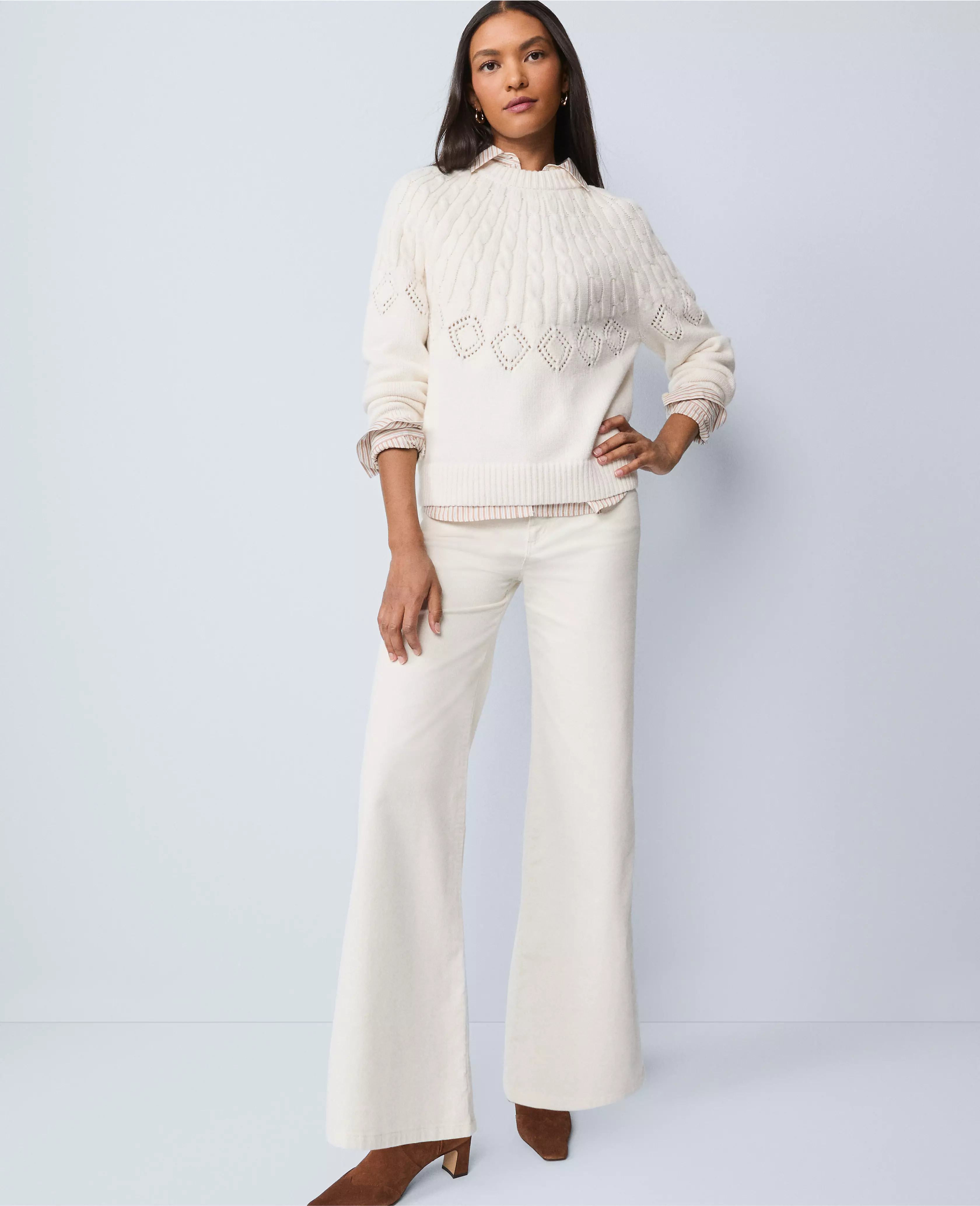 Weekend Collection Wide Leg Corduroy Pant | Ann Taylor