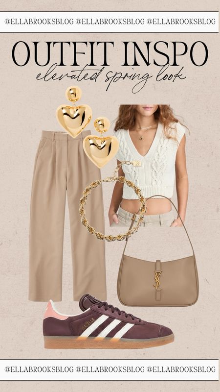 Outfit Inspo: Elevated Spring Look
spring outfit, outfit ideas, abercrombie spring arrivals, neutral fashion finds, sweater vest, adidas sneakers 

#LTKsalealert #LTKSeasonal #LTKstyletip