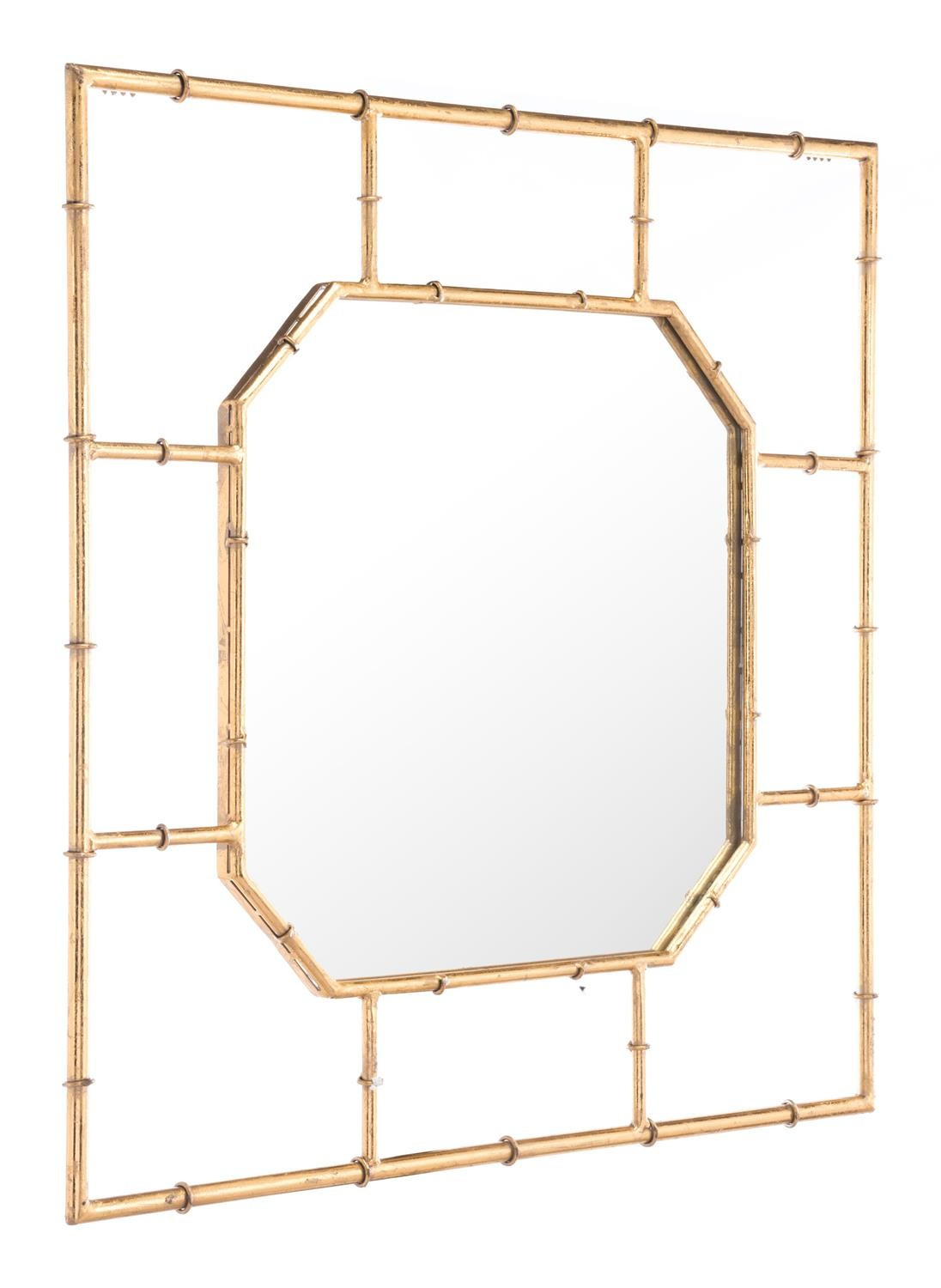 Zuo Bamboo Mirror in Gold 26.2" x 1" x 26.2" Lord & Taylor | Lord & Taylor