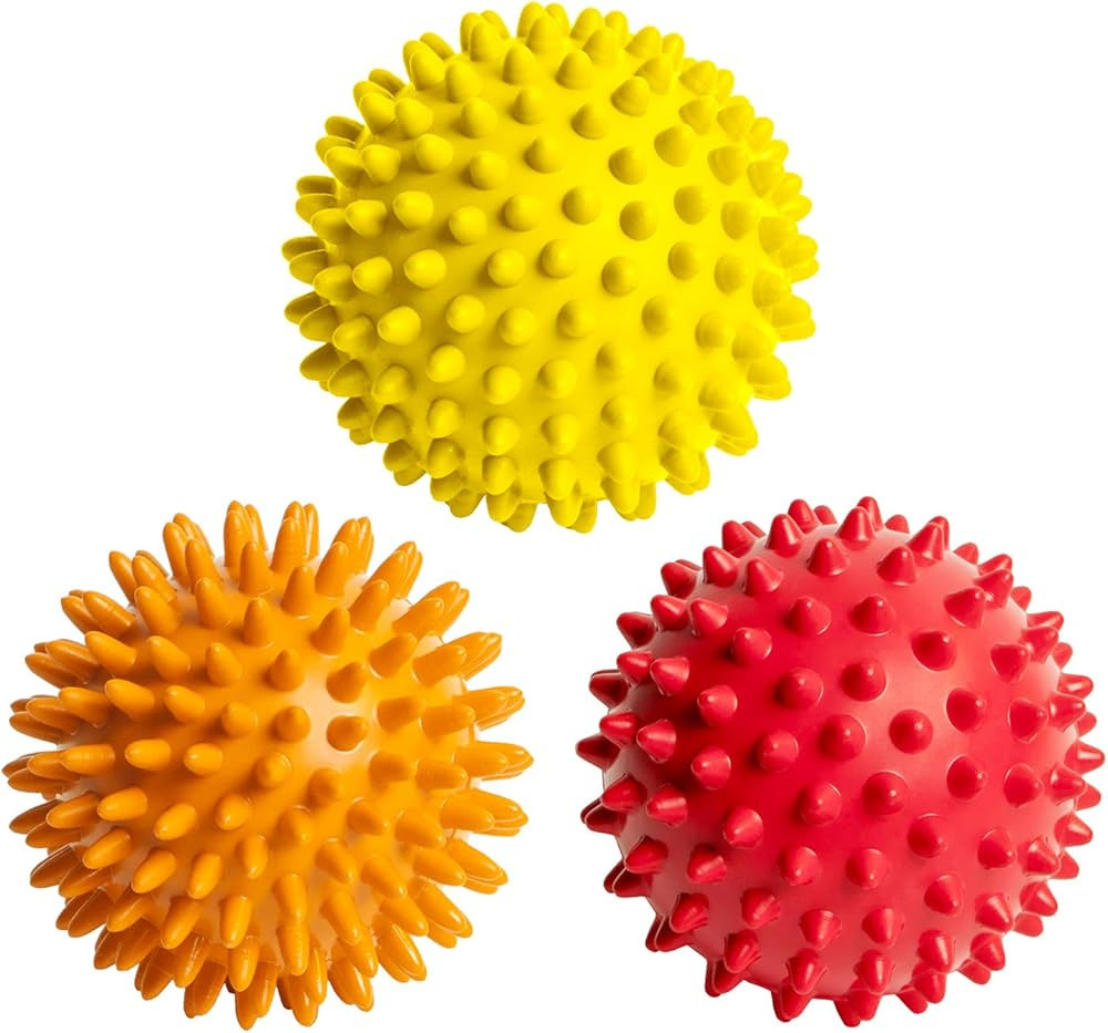 Spiky Massage Balls for Feet, Back, Hands, Muscles - Firm, Medium and Soft Spiked Massager Roller... | Amazon (US)