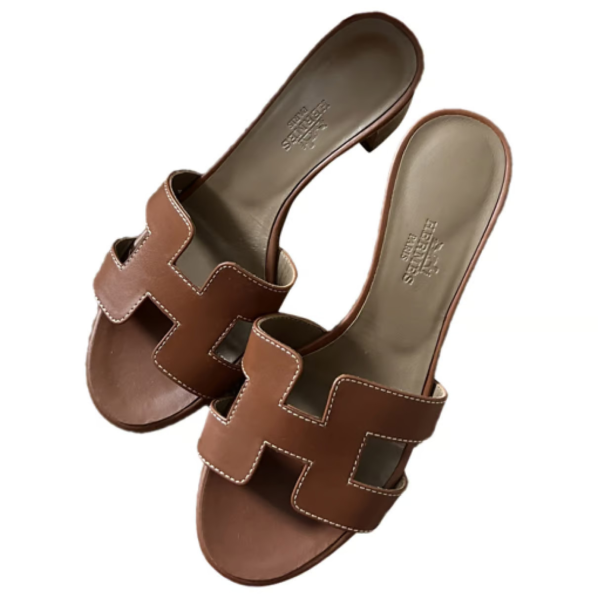Oasis leather sandal Hermès Gold size 35 EU in Leather - 35008408 | Vestiaire Collective (Global)