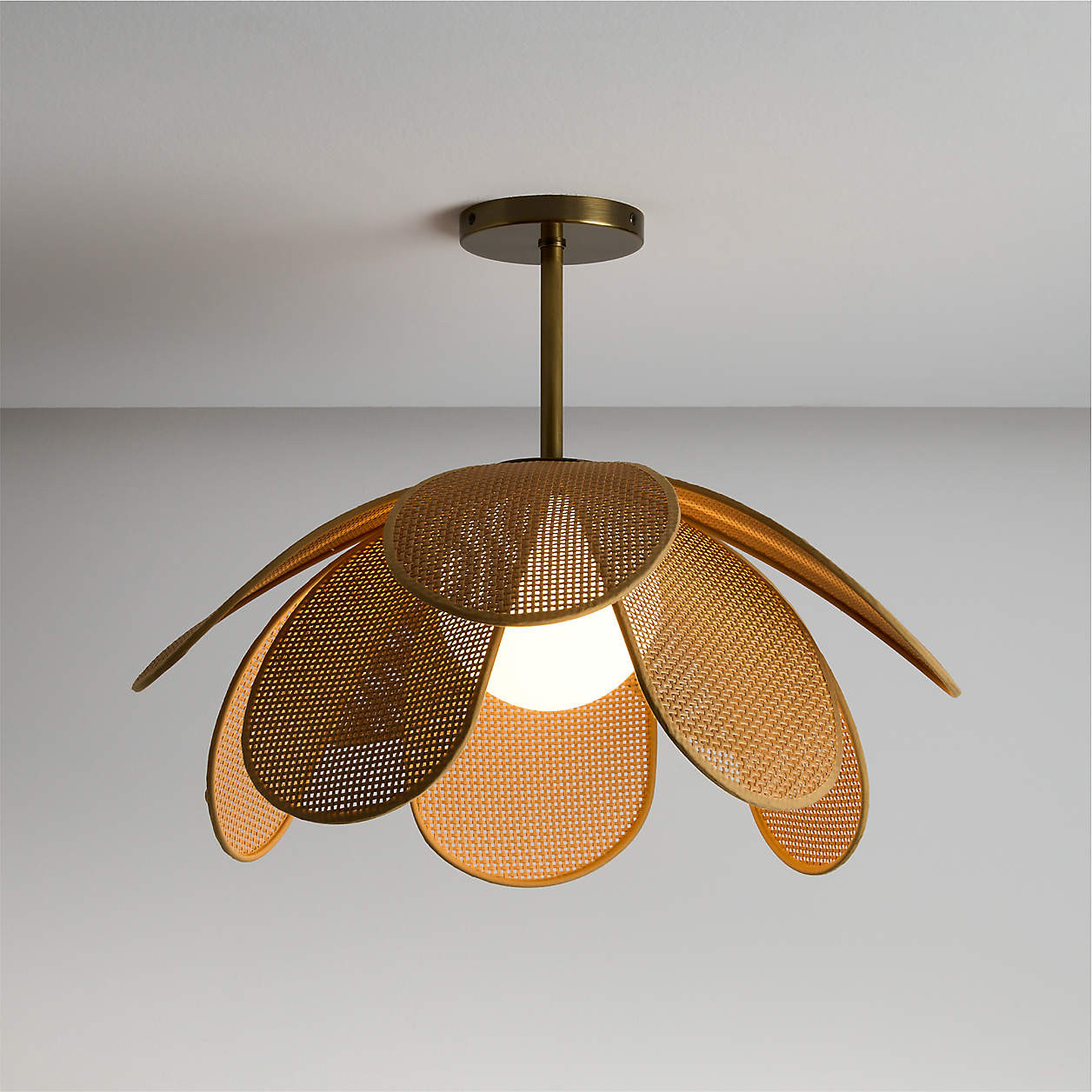 Marisol Rattan Kids Flush Mount Ceiling Light + Reviews | Crate & Kids | Crate & Barrel