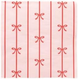 Bonjour Fête Red and Pink Bow Small Party Napkins | 3-Ply Fancy Napkins for Holiday & Birthday D... | Amazon (US)