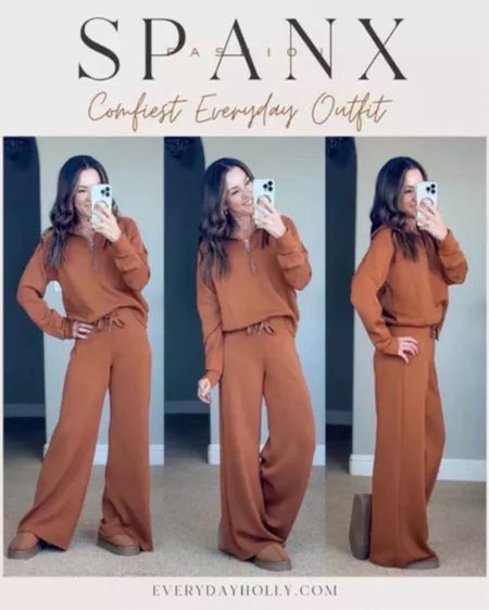 Back in stock and all AirEdsentials is on sale! One of Oprah’s favorite things 2023! Spanx AirEssentials! Save 10% code HOLLYFXSPANX It’s luxurious, drape fabric is incredible! It’s so comfy! Wearing size XS Petite. Comes in several different styles. Sizes XS - 3XL. Wide leg pants zip pull over. Crossbody bag- save an additional 25% code Holly25 Comfy everyday outfit | mom, outfit, loungewear, lounge, set, cozy clothes, weekend style, gift for her, comfy Thanksgiving outfit

#LTKsalealert #LTKCyberWeek #LTKover40