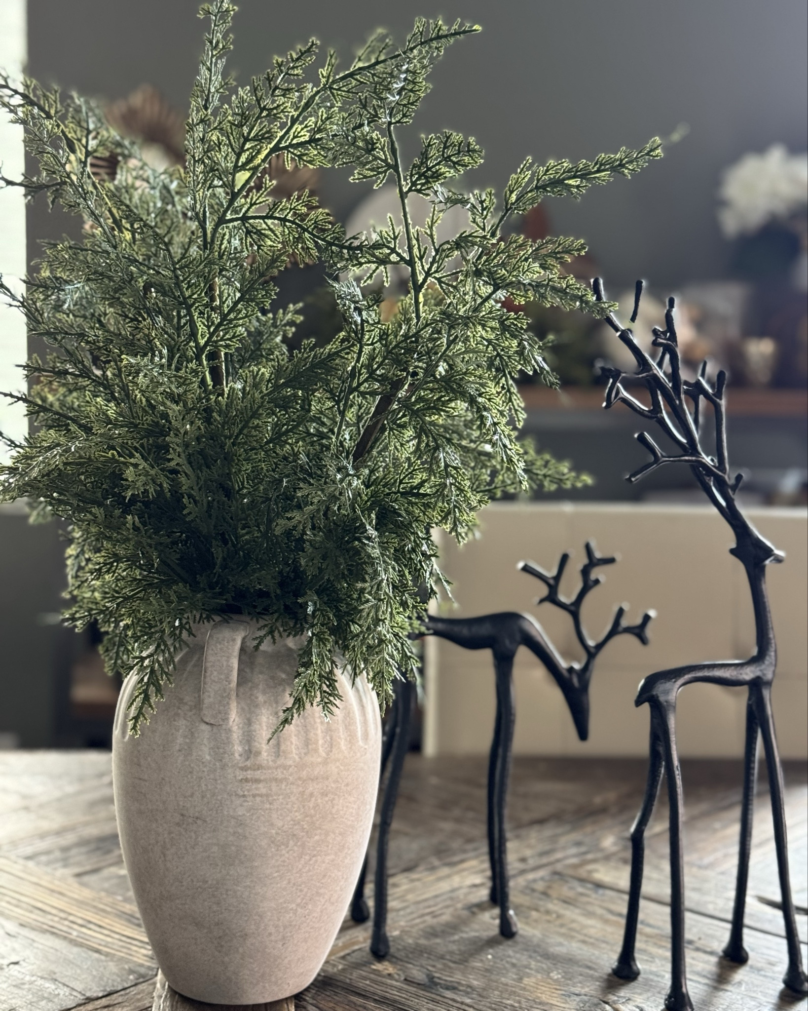 Gorgeous winter evergreen branches. Soft and very real like! Paired with an antique style vase to finish the look!! 


Walmart finds. My Texas home style. Home decor. Winter decor. Better homes and gardens. Holiday time. 

#LTKHome #LTKHoliday