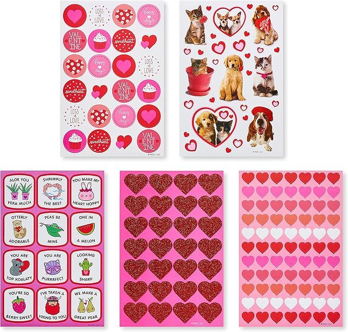 American Greetings Bulk Valentine's Day Stickers, Hearts and Animals (688-Count) | Amazon (US)