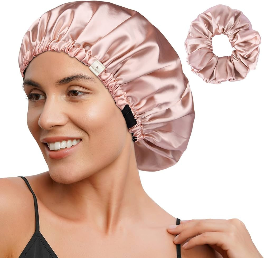 Satin Bonnet Silk Bonnet Hair Bonnet for Sleeping Hair Bonnets for Women Curly Natural Hair | Amazon (US)