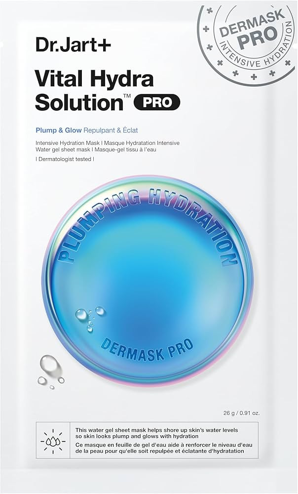 Dr.Jart+ Dermask Vital Hydra Solution Glow Face Mask with Hyaluronic Acid | Sheet Mask | Korean S... | Amazon (US)