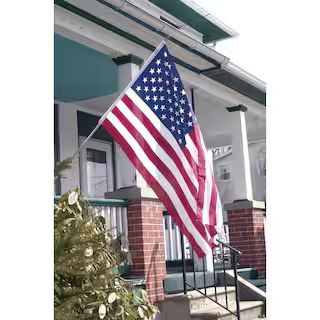 All-American 3 ft. x 5 ft. Polycotton U.S. Flag 6 ft. 3-Piece Steel Pole Kit | The Home Depot