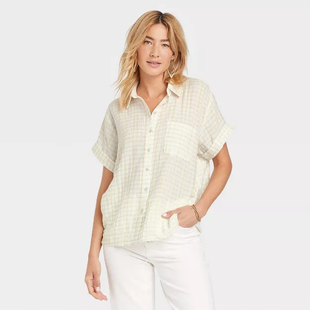 Women's Short Sleeve Button-Down Shirt - Universal Thread™ | Target