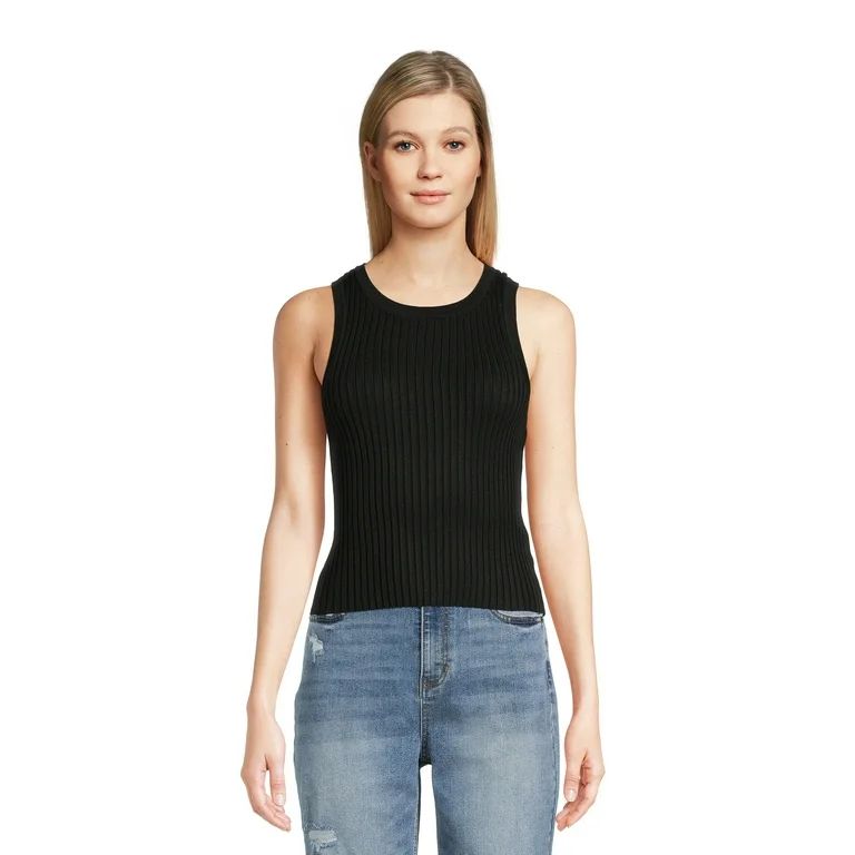 No Boundaries Juniors Ribbed Sweater Tank | Walmart (US)