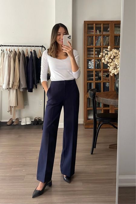 Comfy wide leg work pants outfit 

Long sleeve shirt - exact sold out, linked similar 
Wide leg pants - size 2P but 0P would have fit better 

#LTKstyletip #LTKworkwear