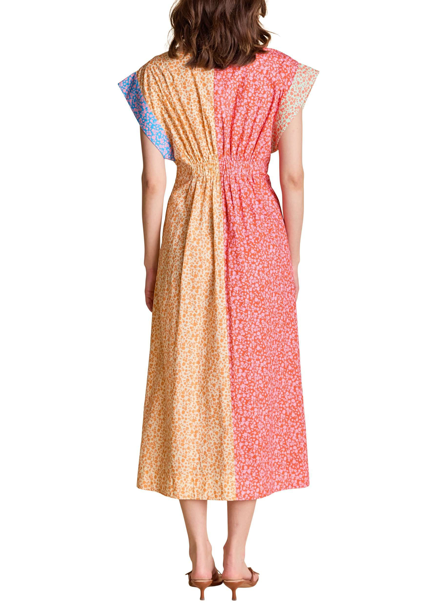 COLORBLOCK PRINTED SHIRT MIDI DRESS | Belk