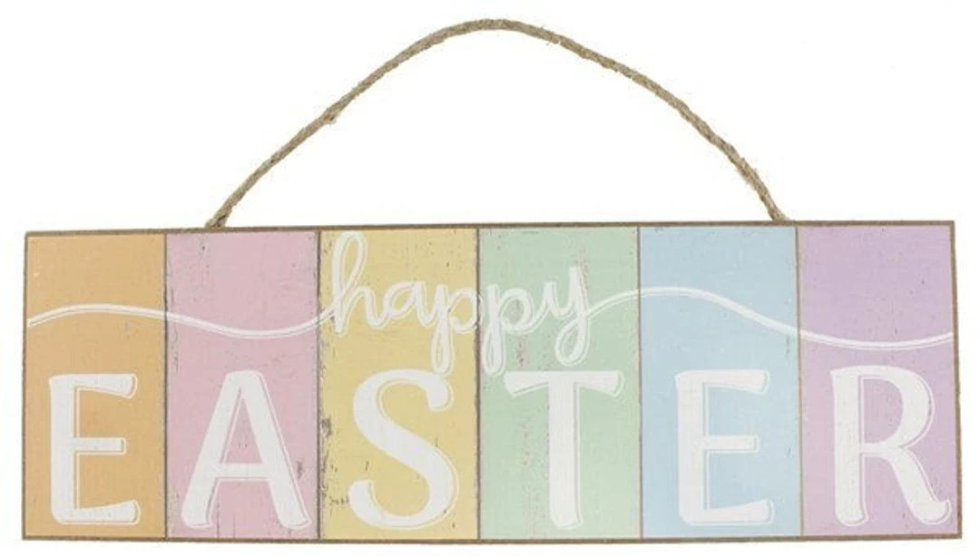 Happy Easter Wood Sign, Pastel Easter Sign, Happy Easter Decor - Etsy | Etsy (US)