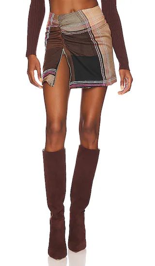 Piper Mini Skirt in Chocolate Plaid | Revolve Clothing (Global)