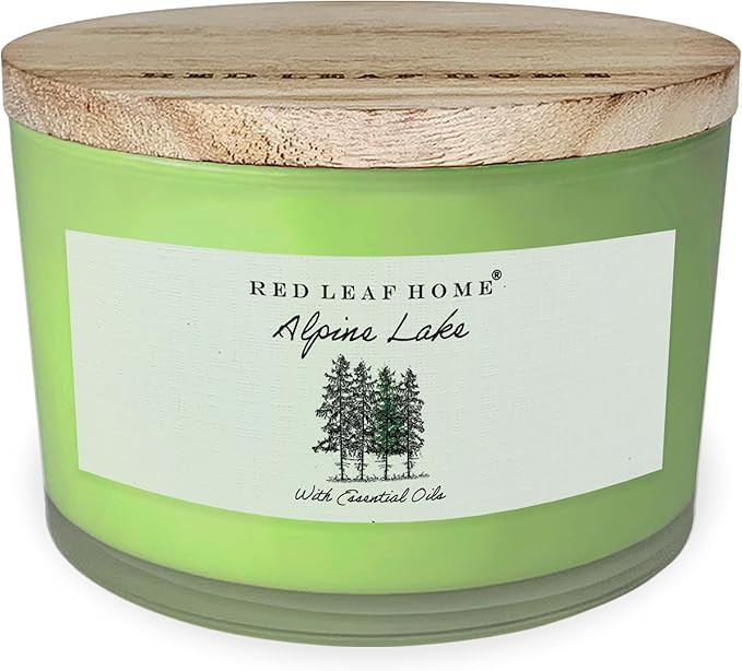 Red Leaf Home Alpine Lake Jar Candle | Includes Wooden Lid, Large | Aromatherapy | Botanicals Col... | Amazon (US)