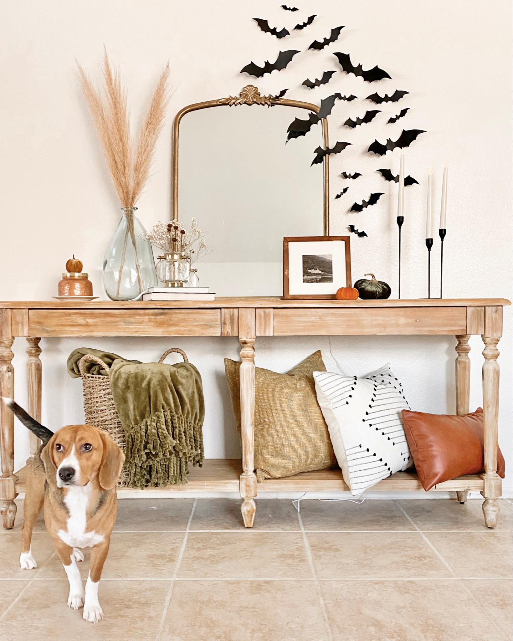 Halloween decor. Halloween entryway. Entryway table decor. Paper bats. 

#LTKhome #LTKHalloween #LTKSeasonal