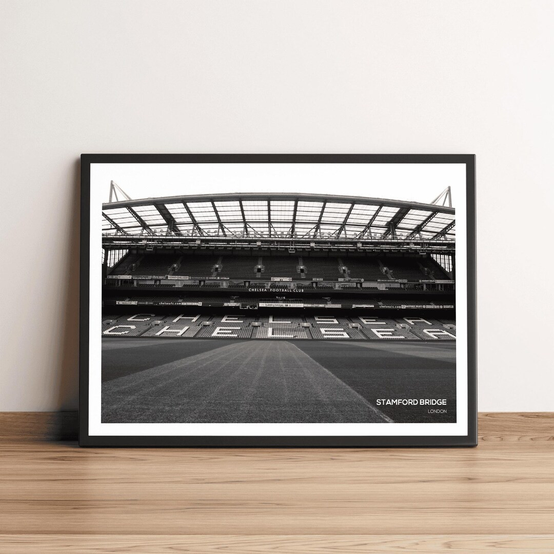Stamford Bridge Chelsea Stadium, Black & White Art Print, Football Photography, Home Decor, Wall ... | Etsy (US)