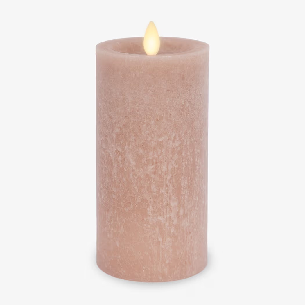 Luminara Sea Glass Flameless Candle, Timeless Taupe 3" x 6.5", Moving LED Flame Pillar with Timer... | Amazon (US)