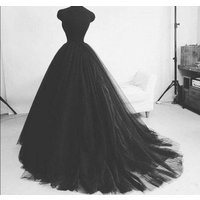 Black Tulle Skirt Gown/ Perfect Wedding Skirt/ With Big Train/ Luxury Gothic Bridal | Etsy (US)
