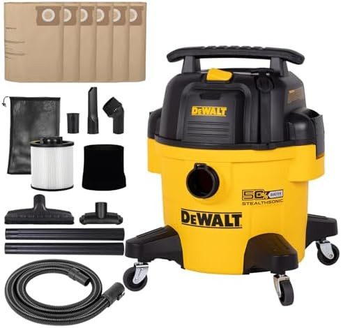 DEWALT 6 Gal Stealthsonic Shop Vacuum Wet and Dry, 5 Peak HP Poweful Suction Ultra-Quiet Vacuum C... | Amazon (US)