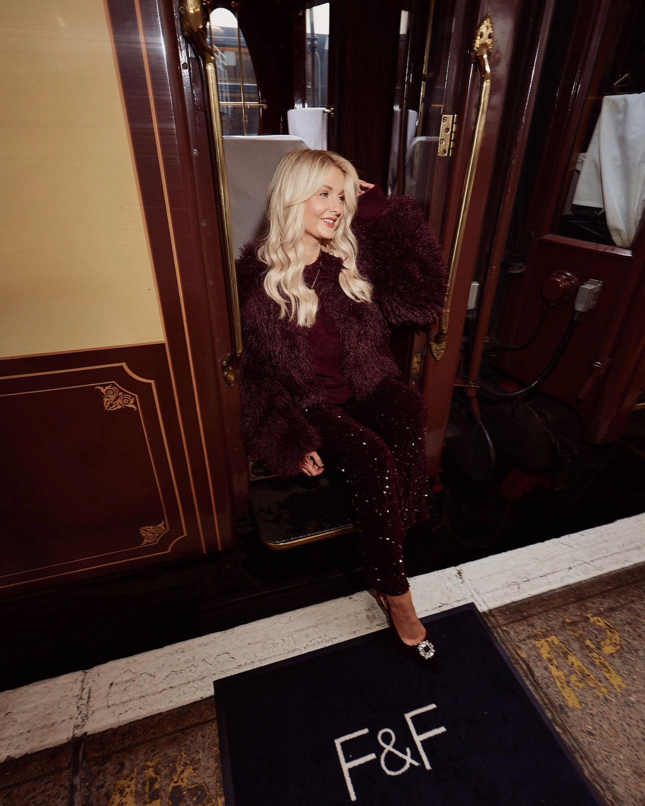 The most glam and festive day spent with F&F on board the Belmond 😍❤️ 

I am obsessed with these trousers and omg the faux fur coat is a YES from me! 

#LTKfestive #LTKuk #LTKwinter