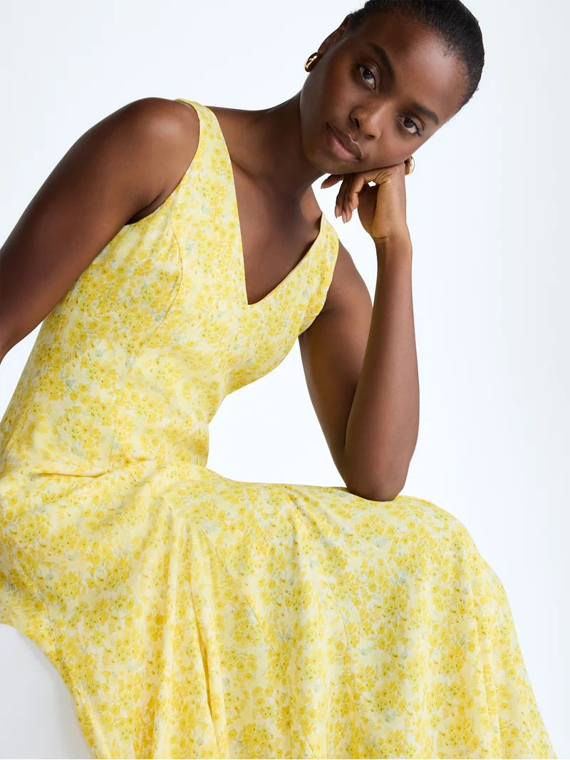 Scoop Women's and Women's Plus Maxi Godet Dress, Sizes 0-26W | Walmart (US)