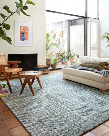 Yeshaia Machine Woven / Power Loomed Polyester Mint/Gray Rug | Wayfair North America