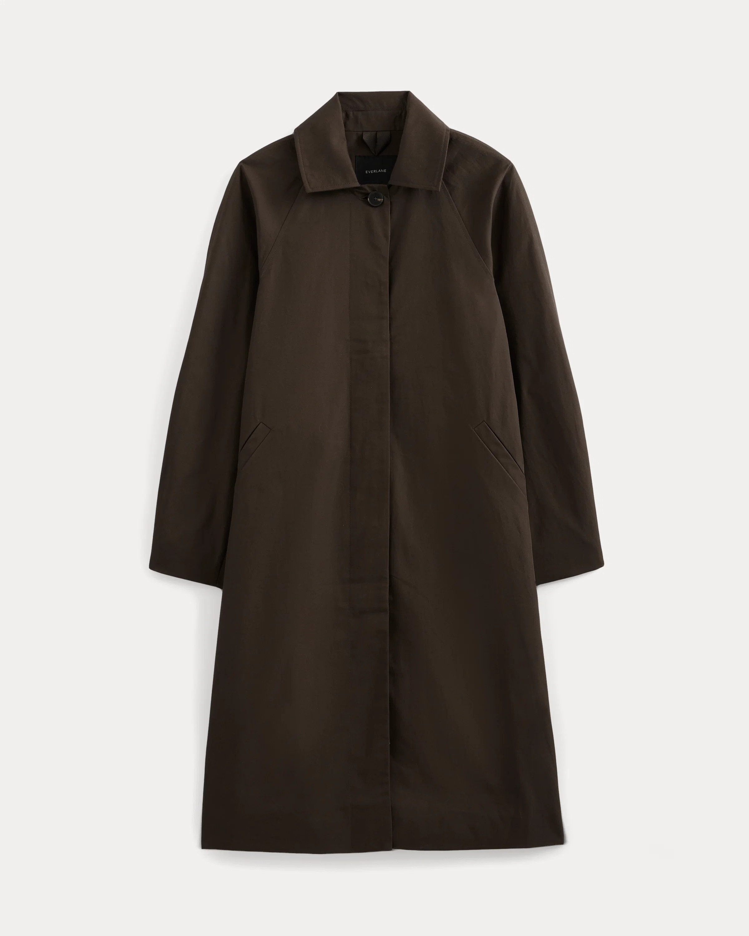 Everlane Oversized Mac Coat In Coffee Bean, Size Large, Cotton | Everlane