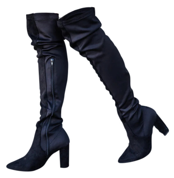 Adriane Black Suede Pointed Toe Tall Boots FINAL SALE | Pink Lily