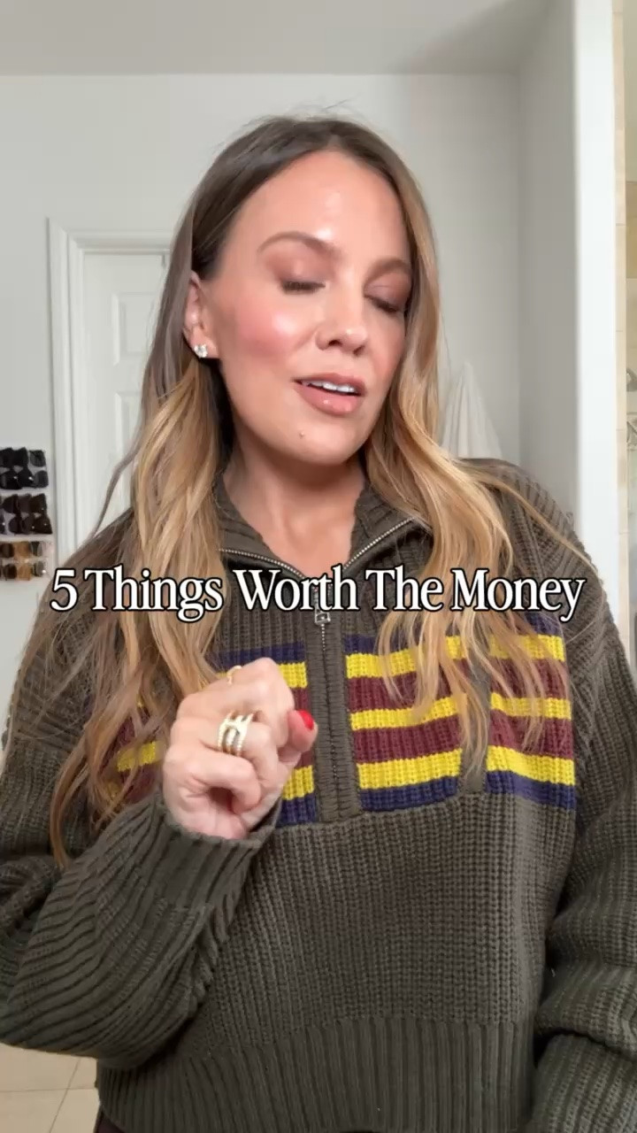 My take on the 5 things worth your money trend? Growth factor serum, a good blow dryer, a signature scent, a cashmere wrap and boots you can walk miles in. Is that too much to ask?