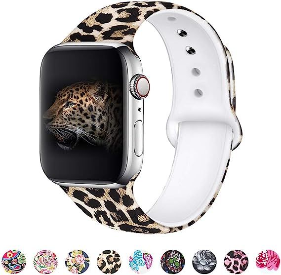 MITERV Compatible with Apple Watch Band 38mm 40mm Soft Silicone Fadeless Pattern Printed Replacem... | Amazon (US)