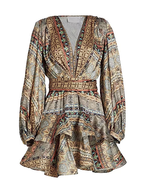 Bedouin Paisley Ruffle Minidress | Saks Fifth Avenue